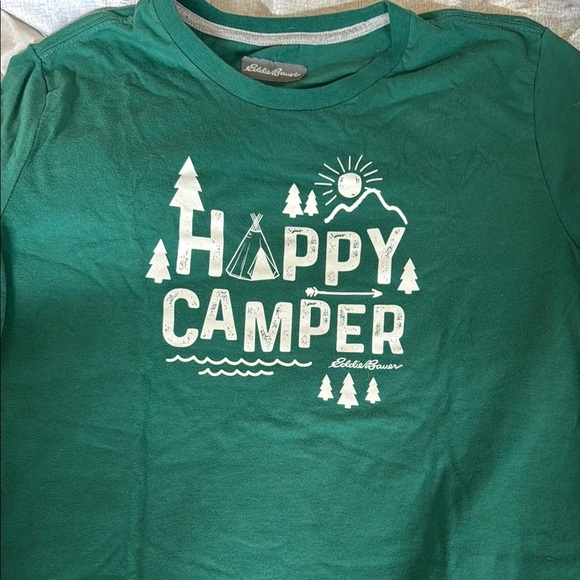 Eddie Bauer Green Graphic Boys Tee Happy Camper Design - Picture 1 of 3